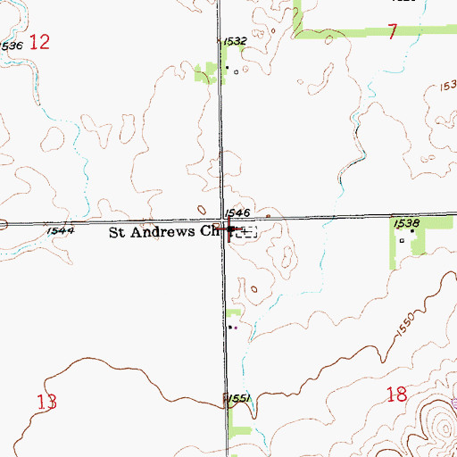 Topographic Map of Saint Andrews Church, NE