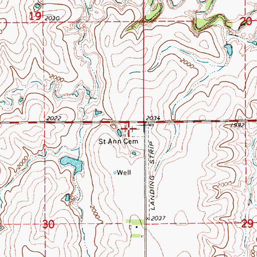 Topographic Map of Saint Ann Cemetery, NE
