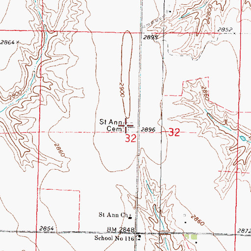 Topographic Map of Saint Ann Cemetery, NE