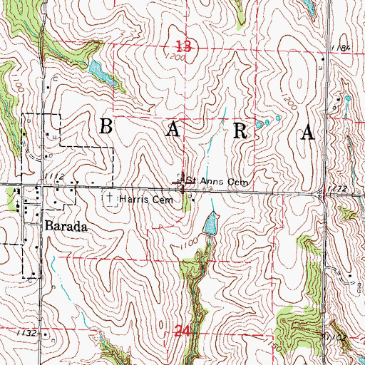 Topographic Map of Saint Anns Cemetery, NE