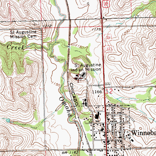 Topographic Map of Saint Augustine Indian Mission, NE
