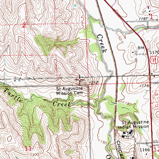 Topographic Map of Saint Augustine Mission Cemetery, NE