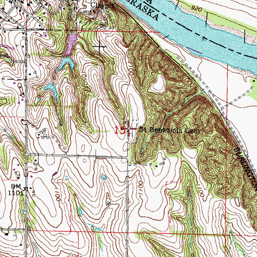Topographic Map of Saint Benedicts Cemetery, NE