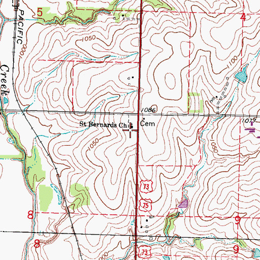 Topographic Map of Saint Bernards Church, NE