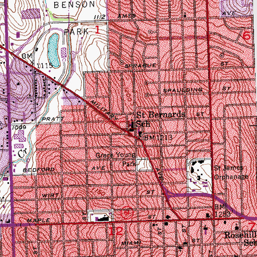 Topographic Map of Saint Bernard's School, NE