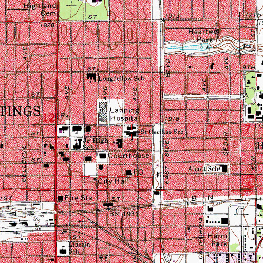 Topographic Map of Saint Cecilias School, NE