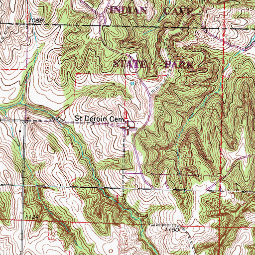 Topographic Map of Saint Deroin Cemetery, NE