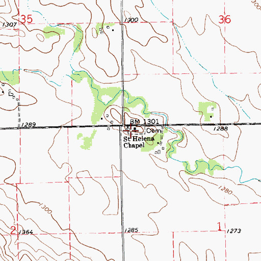 Topographic Map of Saint Helena Chapel, NE