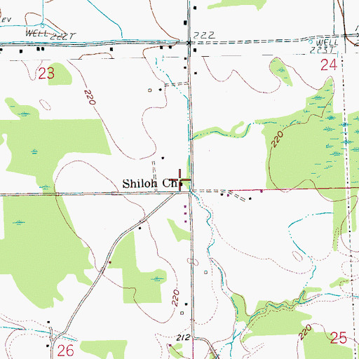 Topographic Map of Shiloh Church, AR