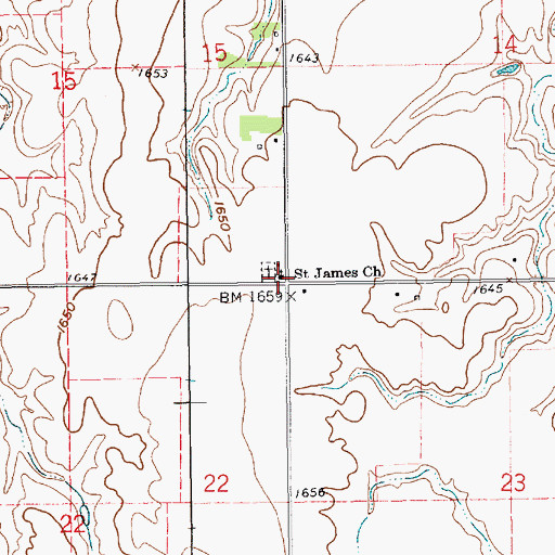 Topographic Map of Saint James Church, NE