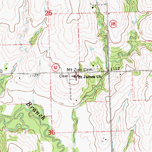 Topographic Map of Saint James Church, NE