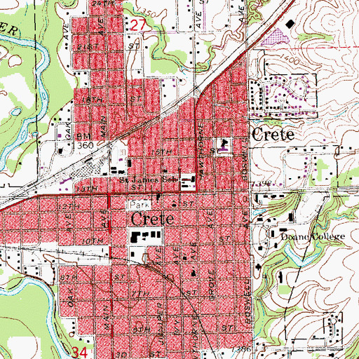 Topographic Map of Saint James Elementary School, NE