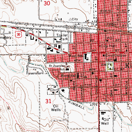Topographic Map of Saint Joesphs School, NE