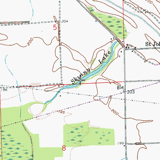 Topographic Map of Skinny Lake, AR