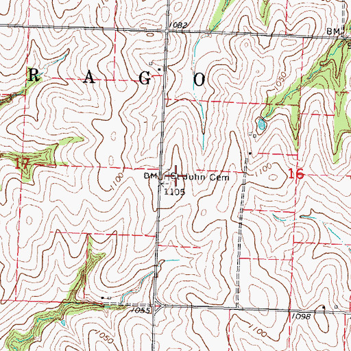Topographic Map of Saint John Cemetery, NE