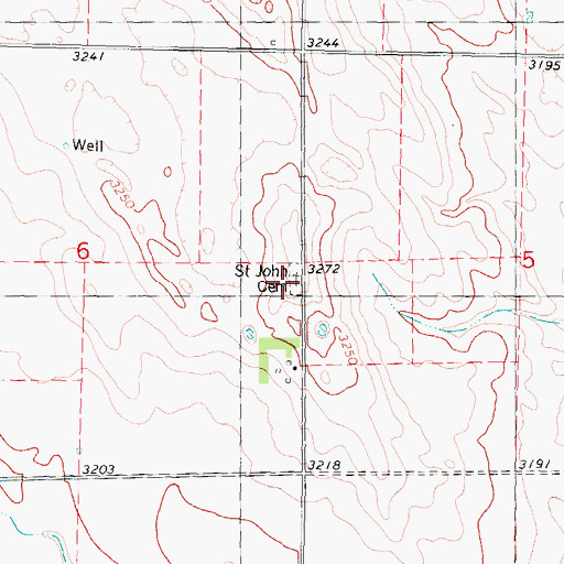 Topographic Map of Saint John Cemetery, NE