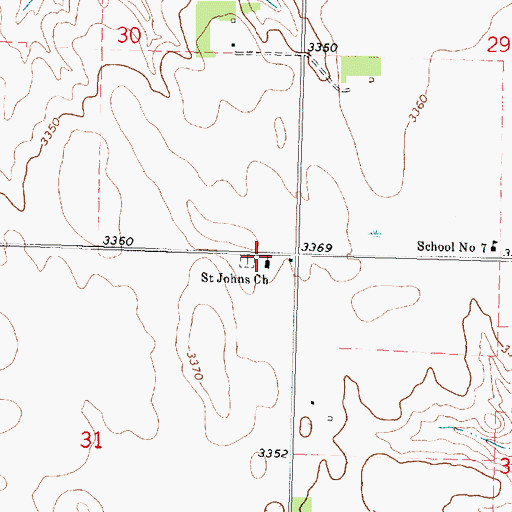 Topographic Map of Saint John Church, NE