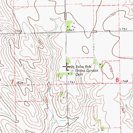 Topographic Map of Saint John School, NE
