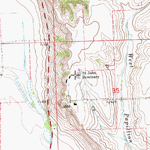 Topographic Map of Saint John Seminary, NE