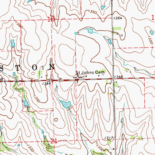 Topographic Map of Saint Johns Cemetery, NE