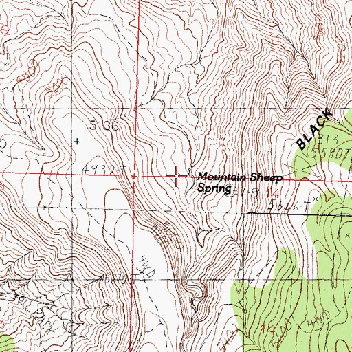 Topographic Map of Mountain Sheep Spring, AZ