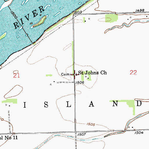 Topographic Map of Saint Johns Church, NE