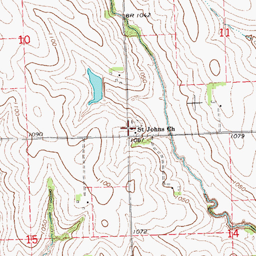 Topographic Map of Saint Johns Church, NE