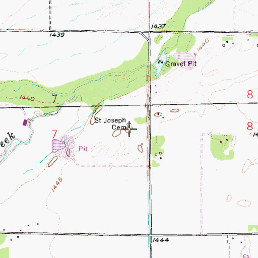 Topographic Map of Saint Joseph Cemetery, NE