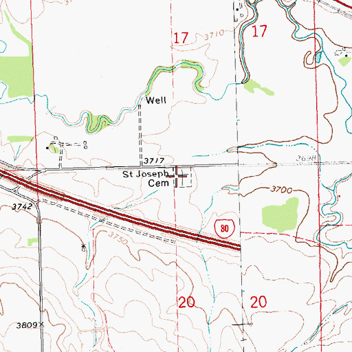 Topographic Map of Saint Joseph Cemetery, NE