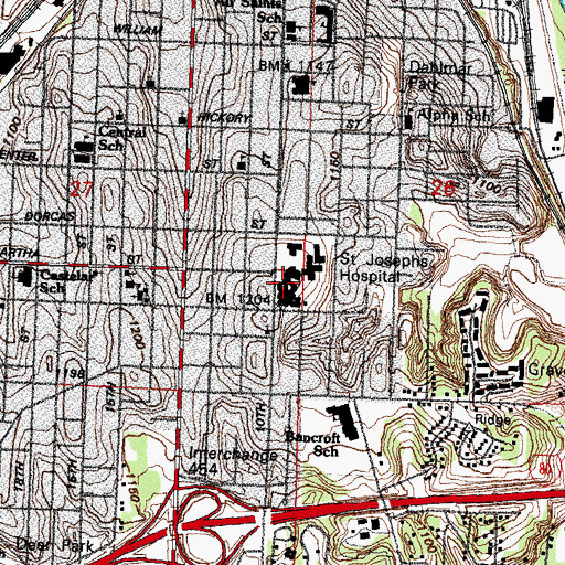 Topographic Map of Saint Joseph Hospital, NE