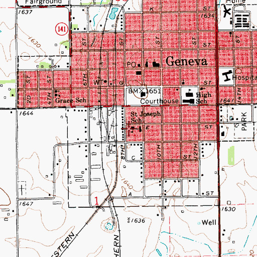 Topographic Map of Saint Joseph School, NE