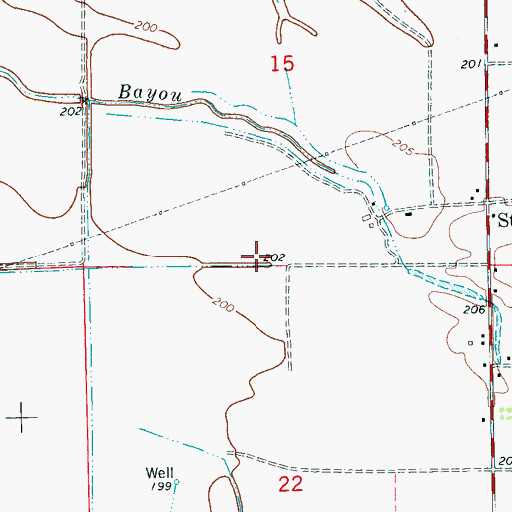 Topographic Map of Stump City School, AR
