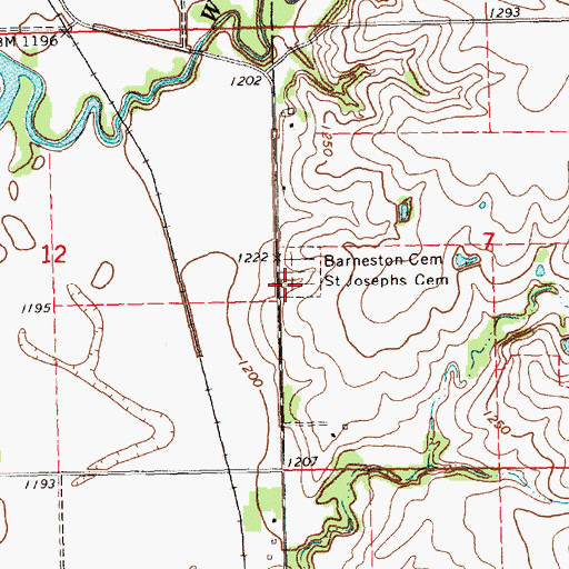 Topographic Map of Saint Josephs Cemetery, NE