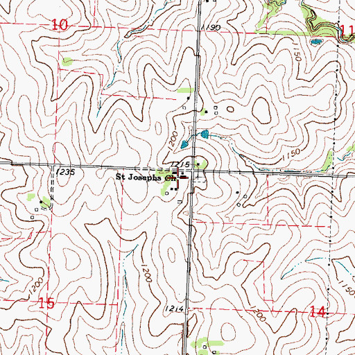 Topographic Map of Saint Josephs Church, NE