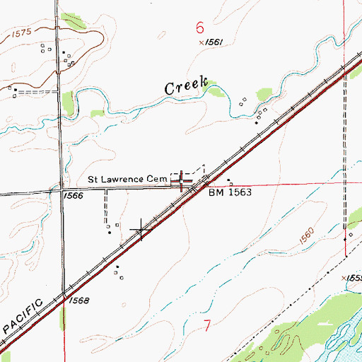 Topographic Map of Saint Lawrence Cemetery, NE