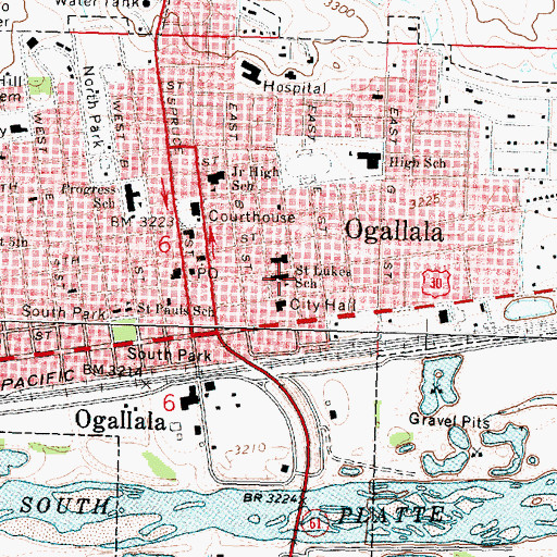 Topographic Map of Saint Lukes School, NE