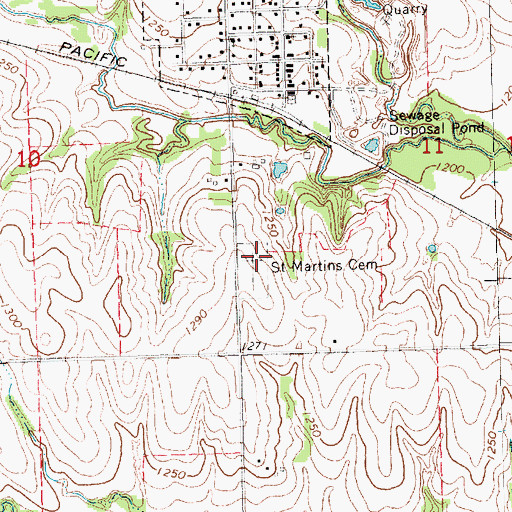 Topographic Map of Saint Martins Cemetery, NE