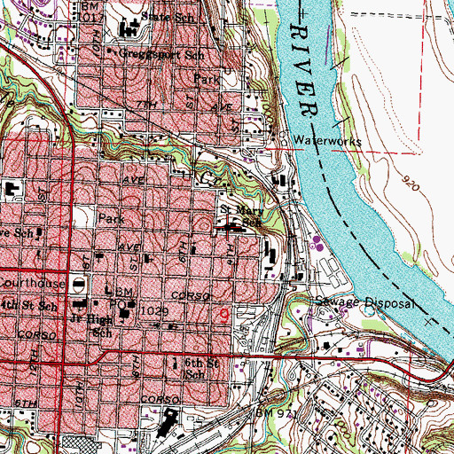 Topographic Map of Lourdes Central Catholic School, NE