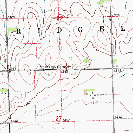 Topographic Map of Saint Marys Cemetery, NE
