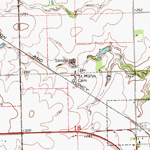 Topographic Map of Saint Marys Cemetery, NE