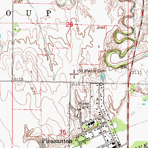 Topographic Map of Saint Marys Cemetery, NE