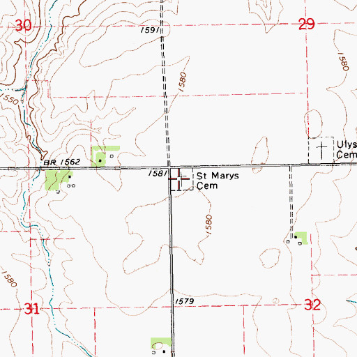 Topographic Map of Saint Marys Cemetery, NE
