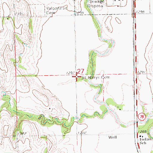 Topographic Map of Saint Marys Cemetery, NE