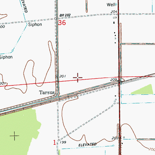 Topographic Map of Tarsus, AR