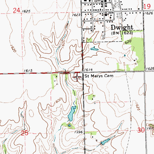 Topographic Map of Saint Marys Cemetery, NE