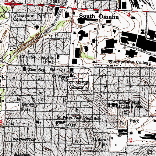 Topographic Map of Saint Marys Cemetery, NE
