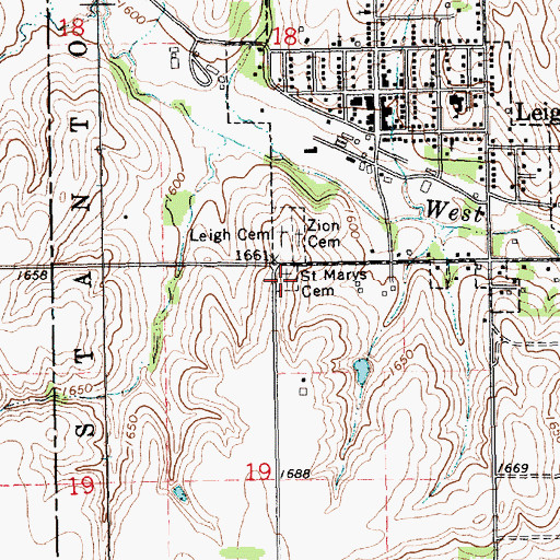 Topographic Map of Saint Marys Cemetery, NE