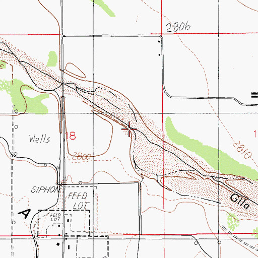 Topographic Map of Ash Creek, AZ