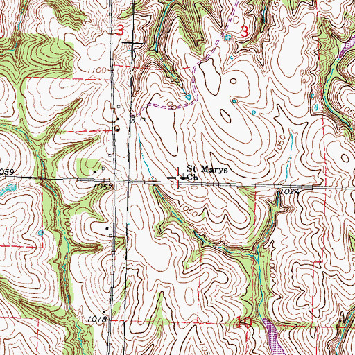 Topographic Map of Saint Marys Church, NE