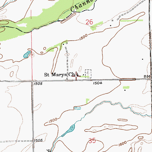 Topographic Map of Saint Marys Church, NE